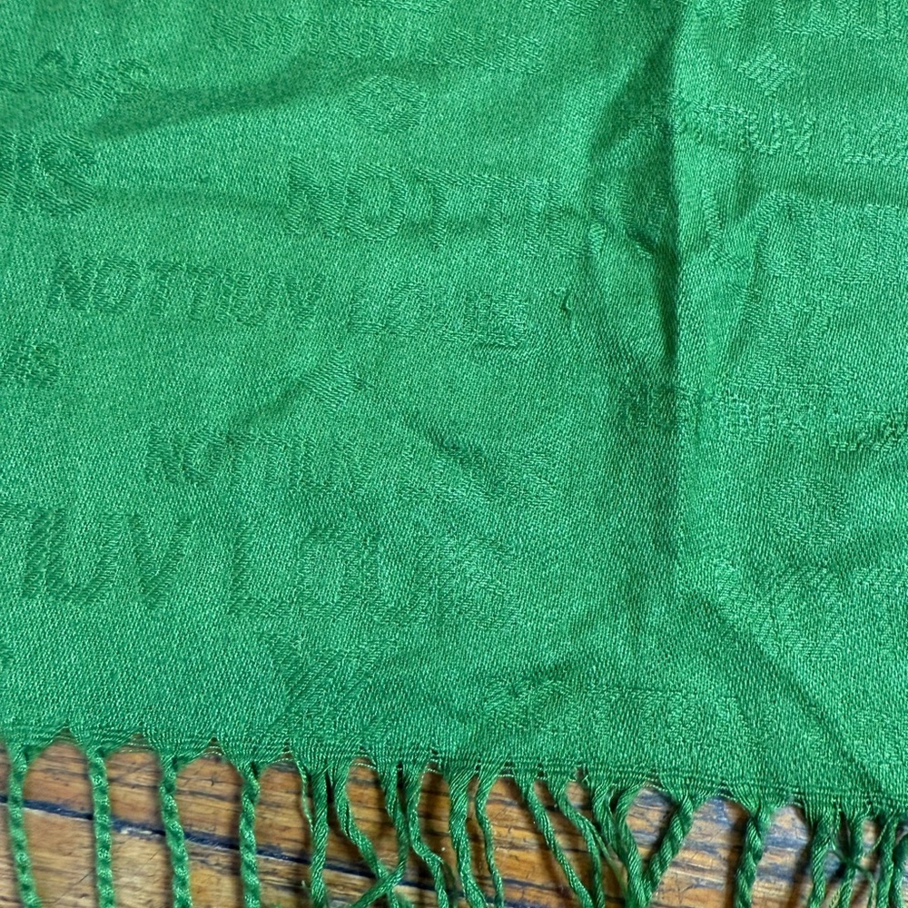 Louis Vuitton Scarf Shawl Wrap LV Monogram Fringe Green 67.5X26 Inches - Picture 15 of 15